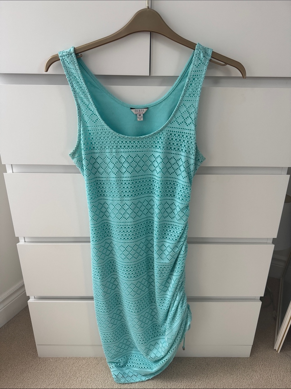 GUESS Aqua Crochet Tank Swim Coverup Dress